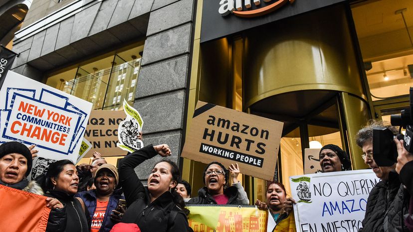 NYC protestors Amazon