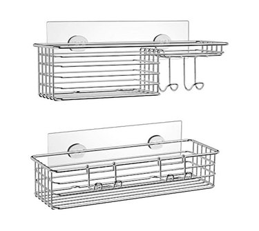 SMARTAKE 2-Pack Shower Caddy, 304 Stainless Steel, Silver