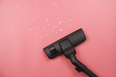 vacuum cleaner on pink background
