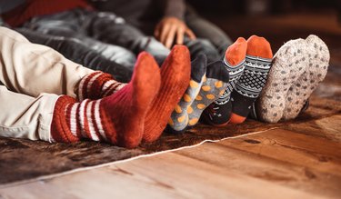 Christmas socks at home