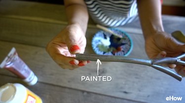 Painting artificial plant stems with acrylic paint
