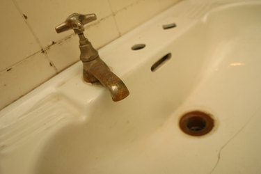 Old rusting sink faucet