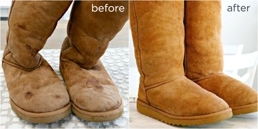 easy way to clean sheepskin boots