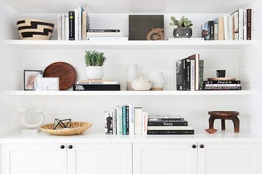Curated bookshelves.