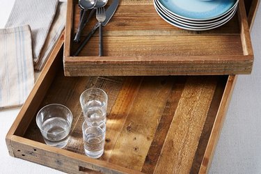These reclaimed wood trays are functional and beautiful.