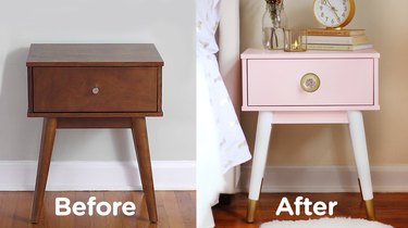 Before and after comparison of nightstand