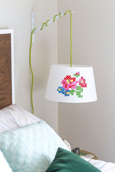 How to Make a Faux Cross-Stitch Lampshade (With Free Pattern)