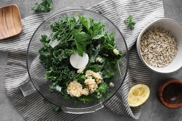Combine kale pesto ingredients