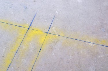 Concrete with lines and spraypaint