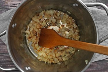 Cook the onion and garlic