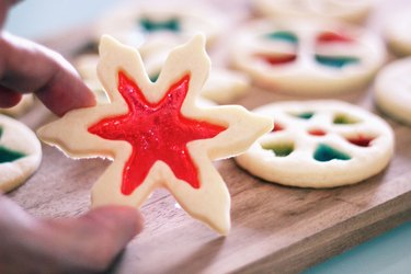 Snowflake stained-glass cookie