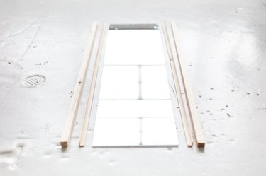 DIY Floor Mirror With Built-In Shelf