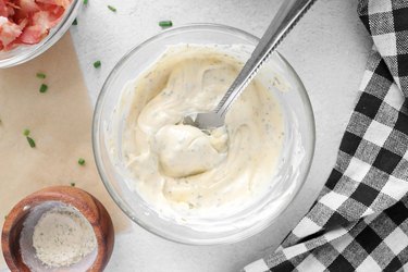 Combine mayonnaise and ranch dressing mix