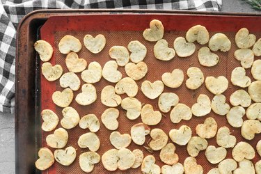 Roast the potato hearts