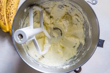 Butter and sugar creamed in a mixer