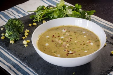 Green Curry Inspired Broccoli Chicken Soup